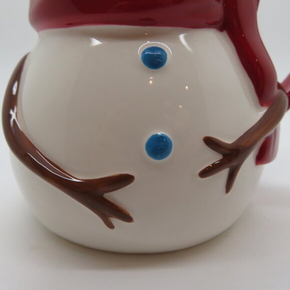Christmas 12 oz Ceramic Snowman Tea Coffee Mug Cup Starbucks Holiday 2006 Lid - Picture 3 of 16